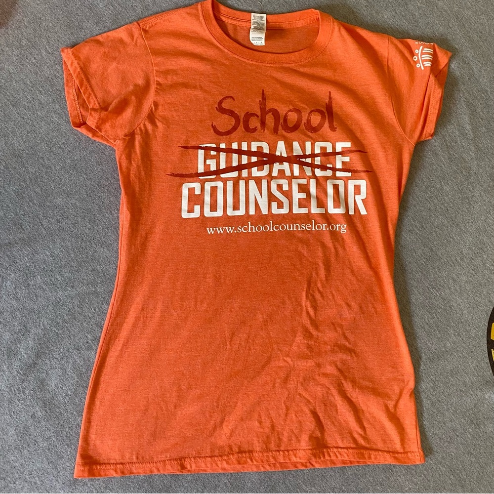 School Counselor Orange T-Shirt ASCA NWOT